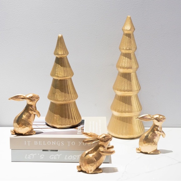 Vintage Gold Bunny Decor Rabbit Figurines, Small Easter BunnyFigurine - Picture 9 of 9